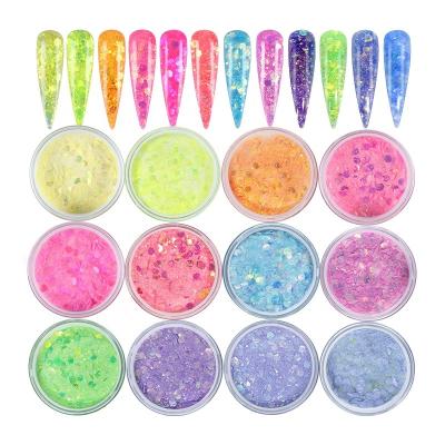 China Personal DIY Nail Art 15g Acrylic Powder Chunky Glitter Mermaid Bulk Sequins Tips Carving Polymer Extension Builder For French Charms Nail Accessories for sale