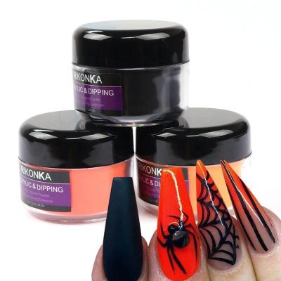 China Wholesale HOT Sale 15g Personal Black Acrylic Nail Art DIY Powder Bulk Dye Dust RIKONKA Halloween for sale