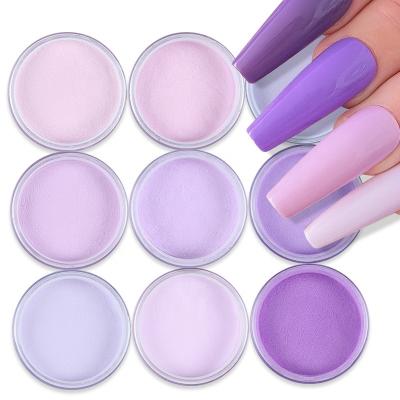 China Personal DIY Nail Art 2021 Hot Sale 15g Purple Acrylic Powder Bulk Dipping Dust Wholesale for sale