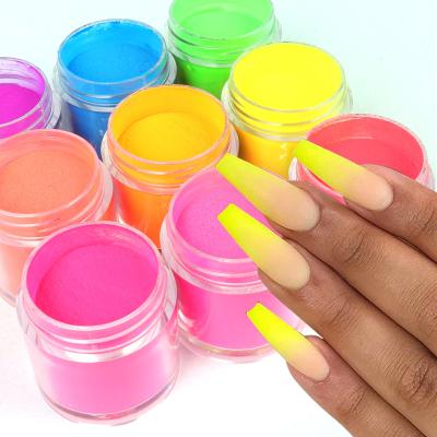 China Neon Dye Crystal Powders Poly Nail Art Tips Builder Powder Acrylic Powder Gel For Nail Art Decorations Professional Nail Polish RIKONKA for sale