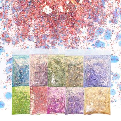 China Hexagon Glitter Glitter For Nails 10g Mixed Chameleon Nail Glitter Mirror Hexagon Nail Glitter Mermaid Flakes For Nail Polish Art Manicure DIY Decorations for sale