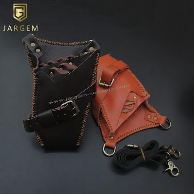 China Funtional Low MOQ Pets Scissors Bags Hang Type Scissors Case Genuine Leather Scissors Pouches for sale