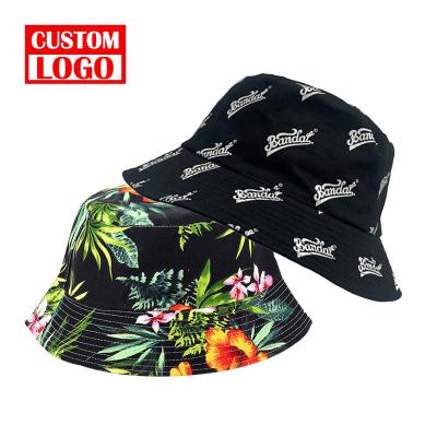 China Custom Large Wide Brim Reversible Digital Printing Sunshade Masks 2 Full Side Printed Embroidery Logo Fisherman Sublimation Bucket Hat for sale