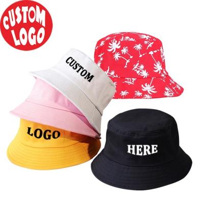 China Sunshade Adult Designed Flat Brim Bucket Hat Unisex Wide Brim Bucket Hat 3D Custom Embroidery Logo for sale