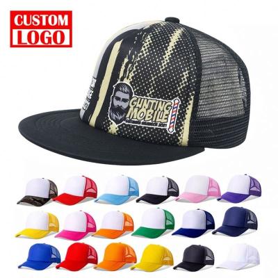 China COMMON Classic Curved Hat 6 Panel Brim Gorras Mesh Trucker Women Mesh Cotton Distressed Trucker Hat for sale