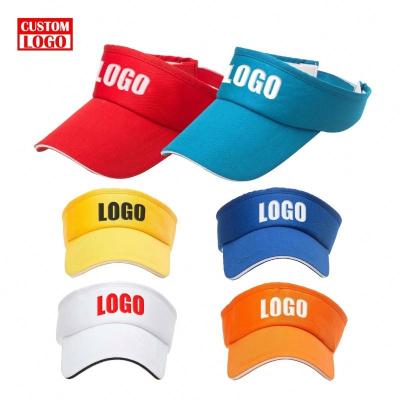 China Custom Logo Wholesale Custom Polyester Cooldry Embroidery Sun Visor Hat Customized Hat With Adjustable Sun Visor Head Protector Cover for sale