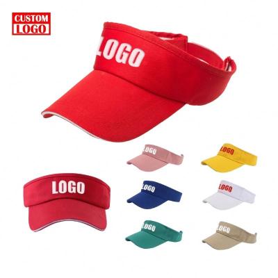 China Custom Washed Sports Hat Cotton Sun Visor Hat Logo Light Weight Luxury Cap Embroidery Visor Custom Sun Visor Hat For Summer for sale