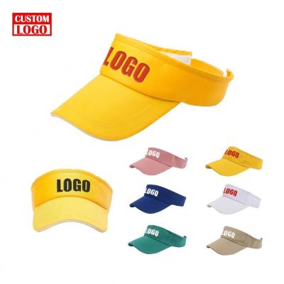 China Custom Made Wholesale Foam Sun Visor Logo Embroidery Covers Printed Visor Hat Triathlon Sun Visor Covers Elastic for sale