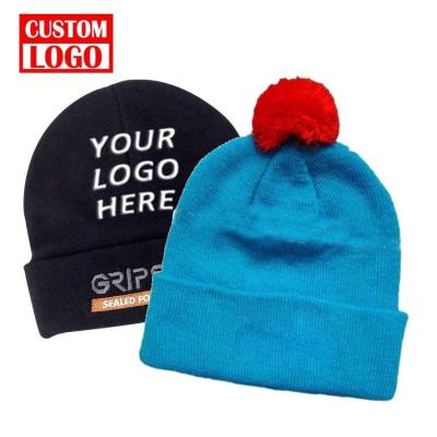 China Men's Beanie Hat Knit Acrylic Jacquard Knitted Beanie With Woven Label Custom Embroidery Knitted COMMON for sale