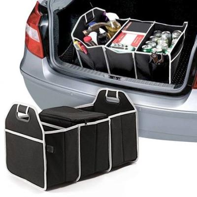 China Sports Car Boot Organizer Heavy Duty Collapsible Storage Non Slip Bottom Fastening Straps Cool Trunk Cart for sale