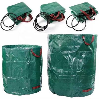 China Heavy Duty PP Garden-Deciduous Sack Reusable Vegetable Trash Bags For Clean Outdoor Leaves for sale