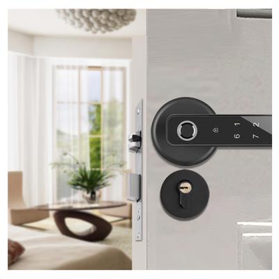 China Home Electronics High Quality Digital Smart Digital Master Bedroom Apartment Hotel Apartments Double Latch Fingerprint Hardware Wooden Door Lock for sale