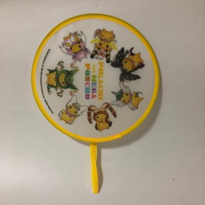 China 25cm Round Shape Religious Cartoon Portable Folding Fan for sale