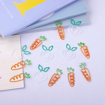 China Office/school/home/gift popular design mixed color carrot shaped paper clips for promotion for sale