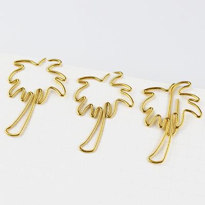 China Europe Office Supplies Coconut Palm Shape Brass Material High Quality Mini Paper Clip for sale