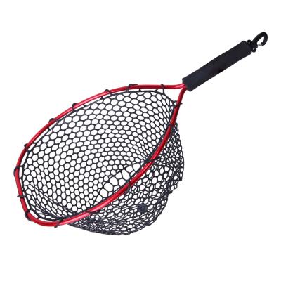 China Aluminum Alloy Silicone Super Strong Portable Load Bearing Floating Fish Landing Net for sale