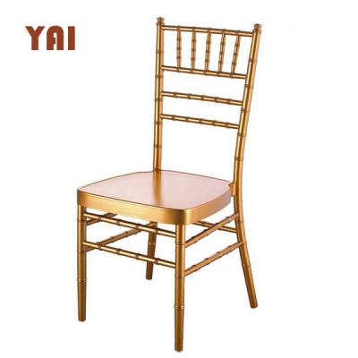 China Napoleon Gold Stainless Steel Traditional Design Stackable Chiavari Furniture Event Throne Luxury Wedding Dining Chair for sale