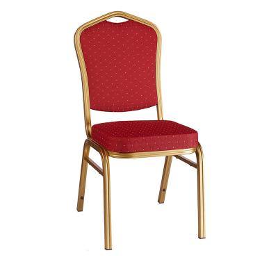 China Wedding Event Party Gold Price Cheap Hotel Furniture Steel Church Used Dining Wholesale Stackable Aluminum Banquet Chair for sale