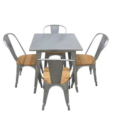 China Outdoor Dining Garden Square Table And Steel Frames Modern Cheap Italian Metal Foshan Wrought Iron Chairs for sale