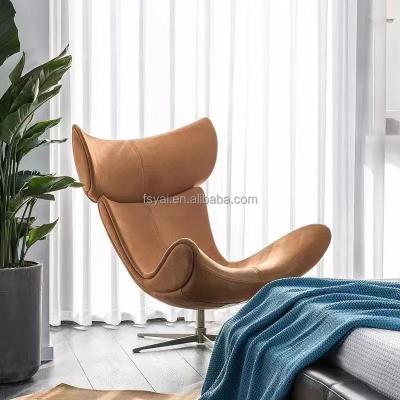 China Adjustable Modern Bedroom Furniture Luxury Home Style Fiberglass (Other) Upholstered Leather Leisure Swivel Home Chair for sale