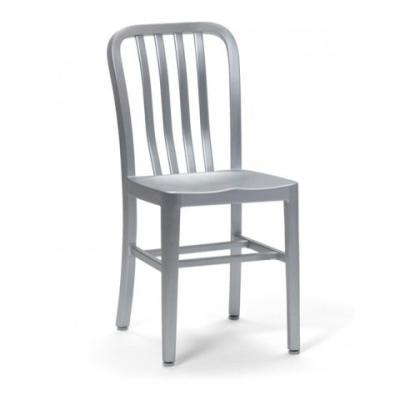 China Modern Style Full Welding Different Colors Dining Restaurant Dining Room Cafe Chair Brushed Aluminum for sale