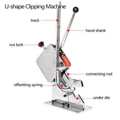 China Easily Operate U808 Manual U-shape Supermarket Food Squeezing Sausage Clipper Cutting Machine for sale