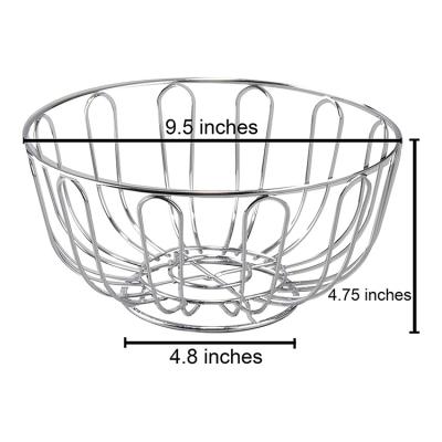 China Lanejoy Sustainable Metal Food Snack Basket Stainless Bread Basket With Wire Rack for sale