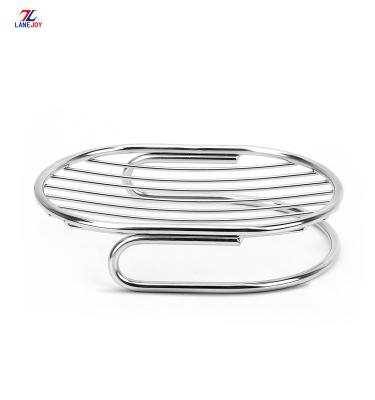 China OEM Viable Wholesale Custom Circle Square Stainless Wire Kitchen Sink Sponge Container Holder Soap Dish Dish Rack For Bathroom Tub for sale