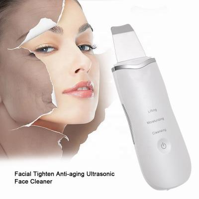 China Portable Electric Facial Skin Scrubber Vibration Skin DEEP CLEANING Ultrasonic Scrubber Peeling Ultrasonic Facial Skin Scrubber for sale