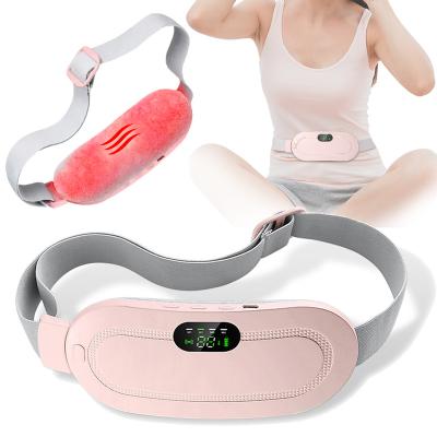 China Portable 3 Heat Levels and 4 Massage Modes Heater Pad for Menstrual Cramps Back Pain Relief Portable Wireless Menstrual Heater Pad for sale