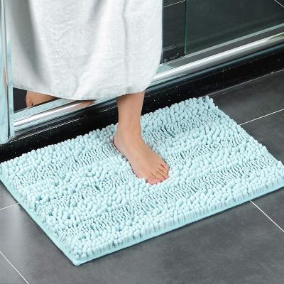 China 2022 Quality Durable Anti Skid Water Absorbent Bathroom Covers Non Slip Shaggy Chenille Bath Mats for sale