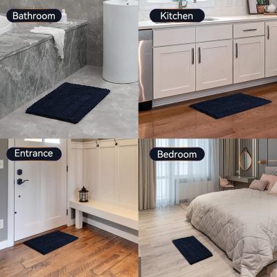 China Wholesale Sustainable Non Slip Durable Bathroom Covers Multicolor Soft Chenille Bath Mats for sale