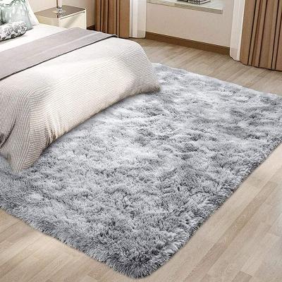 China Shaggy Custom Modern Luxury Solid Gray Color Washable Soft Warm Small Washable Area Rug for sale