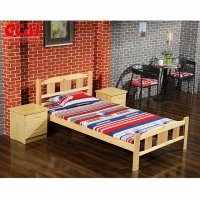 China Factory Supply Solid Wood Wooden Single Bed Designs for sale