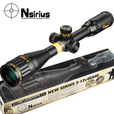 China Nsirius Gold 3-12X40 Aoe Riflescope Riflescope Red Light Green Reticle Richtkruis Tactical Hunting Sight FW27-TLX07 for sale