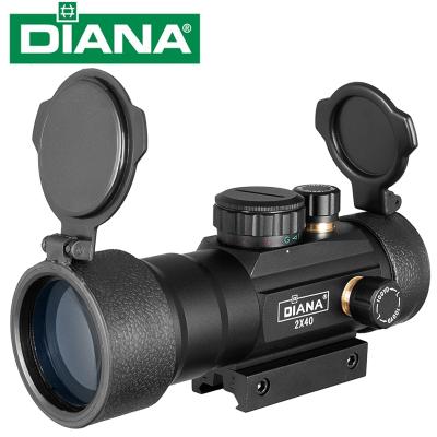 China DIANA 2X40 Green Red DotTactical Scope Red Dot Sight Riflescope Optics Fit 11/20mm Rail Rifle Sight For Hunting FW1-NHD322 for sale