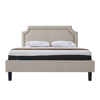 China (Other) New Direct Selling Adjustable Pine Hotel Bed Framed High Quality Polyester Fabric Custom Design Modern Double Bed for sale