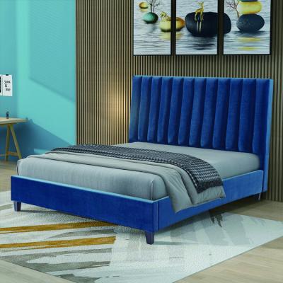 China New Modern Adjustable Wooden Hotel Inner Bed Frame Polyester Fabric (Other) Backrest Custom Design Double Bed for sale