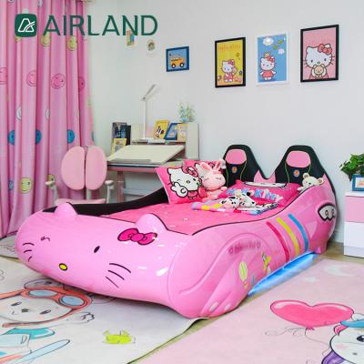 China Princess Pink Girl Racing environmental material air-land car form normal car bed frame children's bed frame children for sale