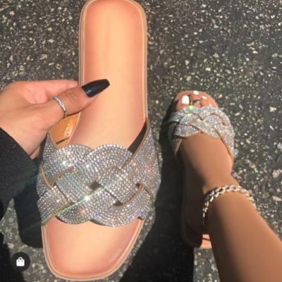 China New Design Breathable Flat Shoes Women Transparent Sandals For Ladies Summer Leopard Female Slippers for sale