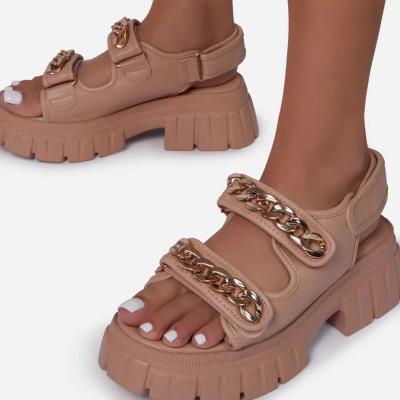 China 2021 new arrivals Anti-odor low price fashion faux stone fur leather 2021 brands women platform sandals for sale