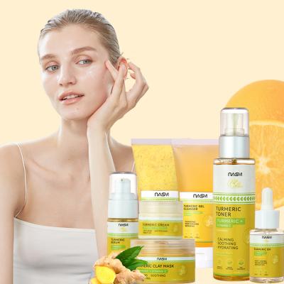 China Moisturizing Nourishing Whitening Organic Turmeric Skin Care Private Label Beauty Turmeric Skin Care Set Anti Acne Organic Turmeric Facial Oil for sale