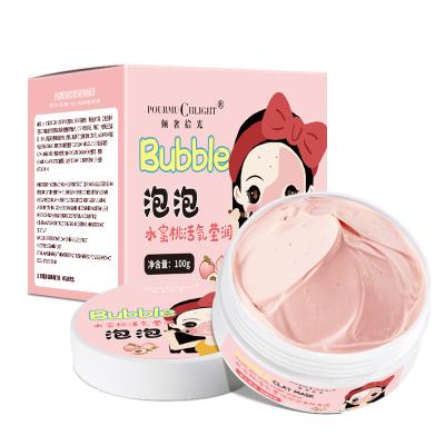 China Firming Pourmu Chlight Peach Flavor Bubble Mud Slander Beauty Mask Moisturizing Deep Clean And Nourish Face for sale