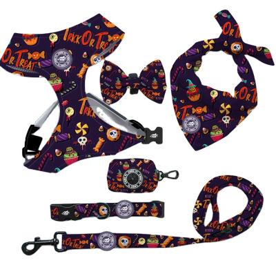 China Thoughtful Wholesale Customizable Halloween Dog Harness Chest and Back Six-Piece Combination Series. for sale