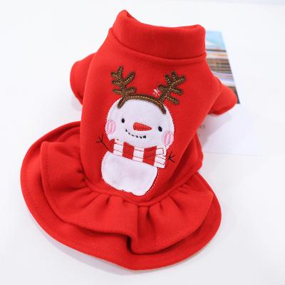 China New Creative Dog Stocked New Design Dog Clothes Christmas Gift Green Winter Christmas Pet Clothes-Snowman for sale