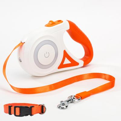 China New Padded Popular Producer Designer 3/5m LED Light Rope Dog Collar And Leash Set for sale