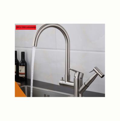 China Thermostatic Faucets Customization Pull Out Brushed Sprayer Stainless Steel Nickel Sink Kitchen Faucet for sale