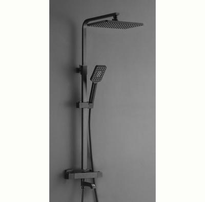 China Brass Modern Single Handle Sliding Bar Bathroom Wall Mounted Rain Shower Set With Spout for sale