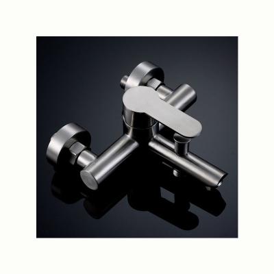 China With Slide Bar 2022 Hot Selling Single Basin Faucet Bathroom Stainless Steel Cold Silver Basin Faucet for sale