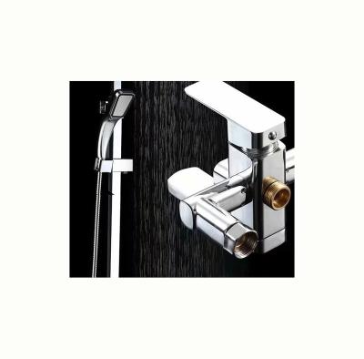 China With Sliding Bar Brass Shower Combo Square Bathroom Rainfall Shower Sets Contemporary Hot Cold Water Mixer for sale